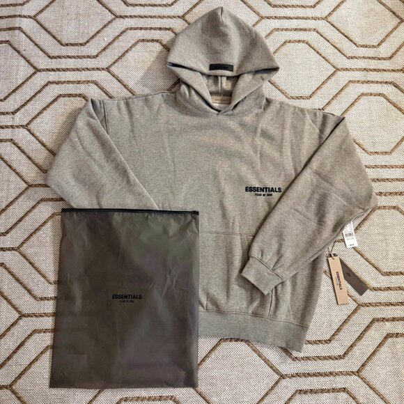 essentials mediumdark oat hoodie